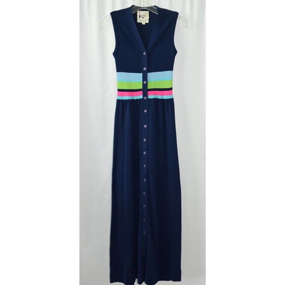 Vintage Aristo Kat Knit Maxi Dress Button Front Pencil Wool Acrylic Hong Kong - Picture 11 of 12